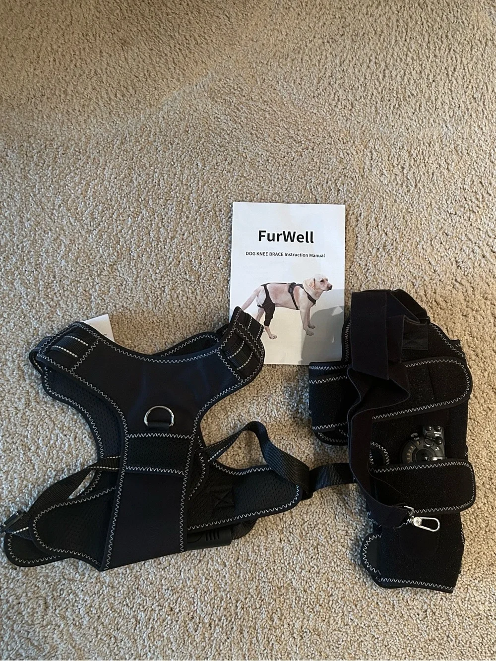NWT Furwell Dog Knee Brace Adjustable Support ACL & CCL Tear Recovery, Post-Su